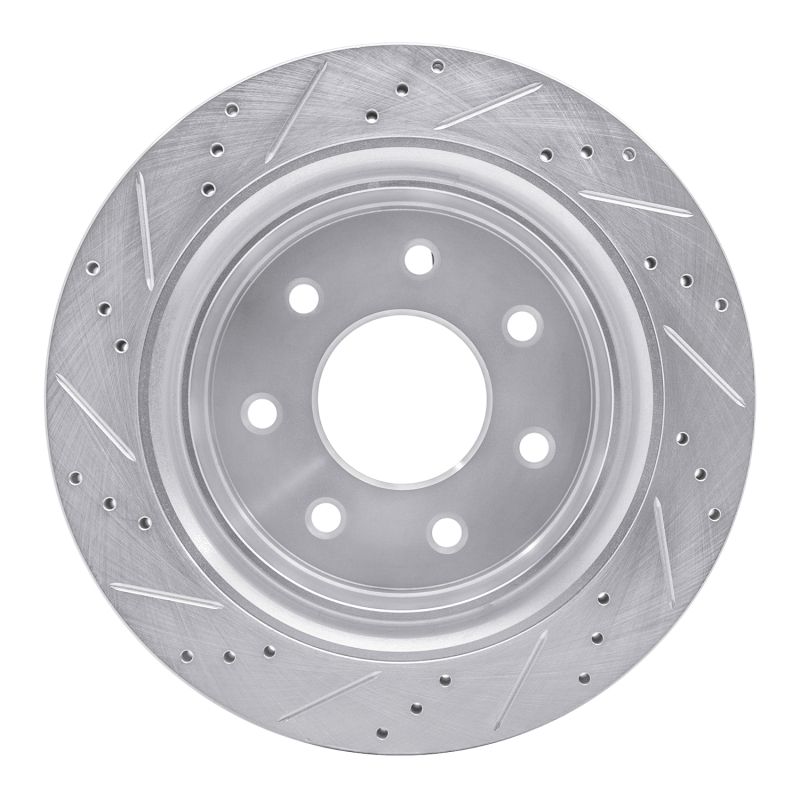 Ford F-150 Brake Rotor (1) - Rear Right - R1 Concepts - Drilled & Slotted - Silver - `12-`14